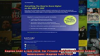 FREE PDF  Kaplan SSAT  ISEE 2016 For Private and Independent School Admissions Kaplan Test Prep  BOOK ONLINE