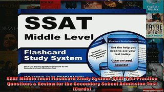 FREE PDF  SSAT Middle Level Flashcard Study System SSAT Test Practice Questions  Review for the  DOWNLOAD ONLINE