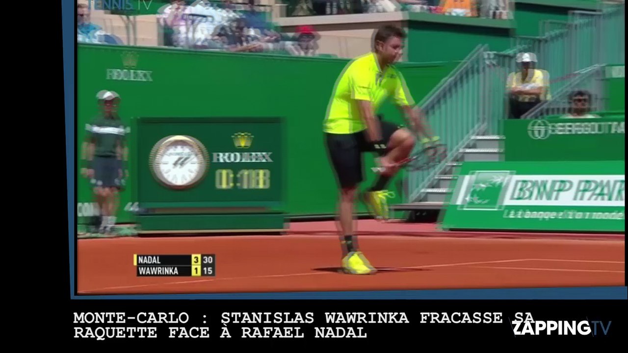 Monte-Carlo : Stanislas Wawrinka fracasse sa raquette face à Rafael Nadal (vidéo)