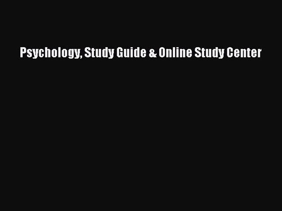 Read Psychology Study Guide & Online Study Center Ebook Free