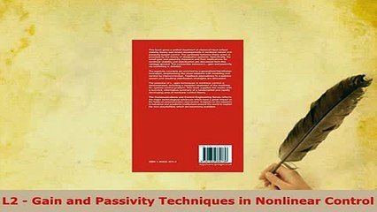 PDF  L2  Gain and Passivity Techniques in Nonlinear Control Read Online