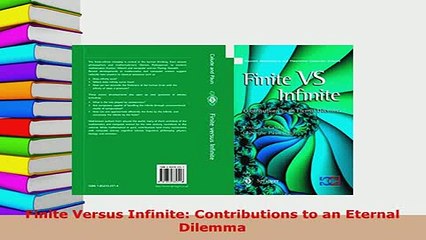 PDF  Finite Versus Infinite Contributions to an Eternal Dilemma Read Full Ebook