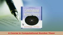 PDF  A Course in Computational Number Theor Read Online