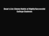 PDF Dean's List: Eleven Habits of Highly Successful College Students  EBook