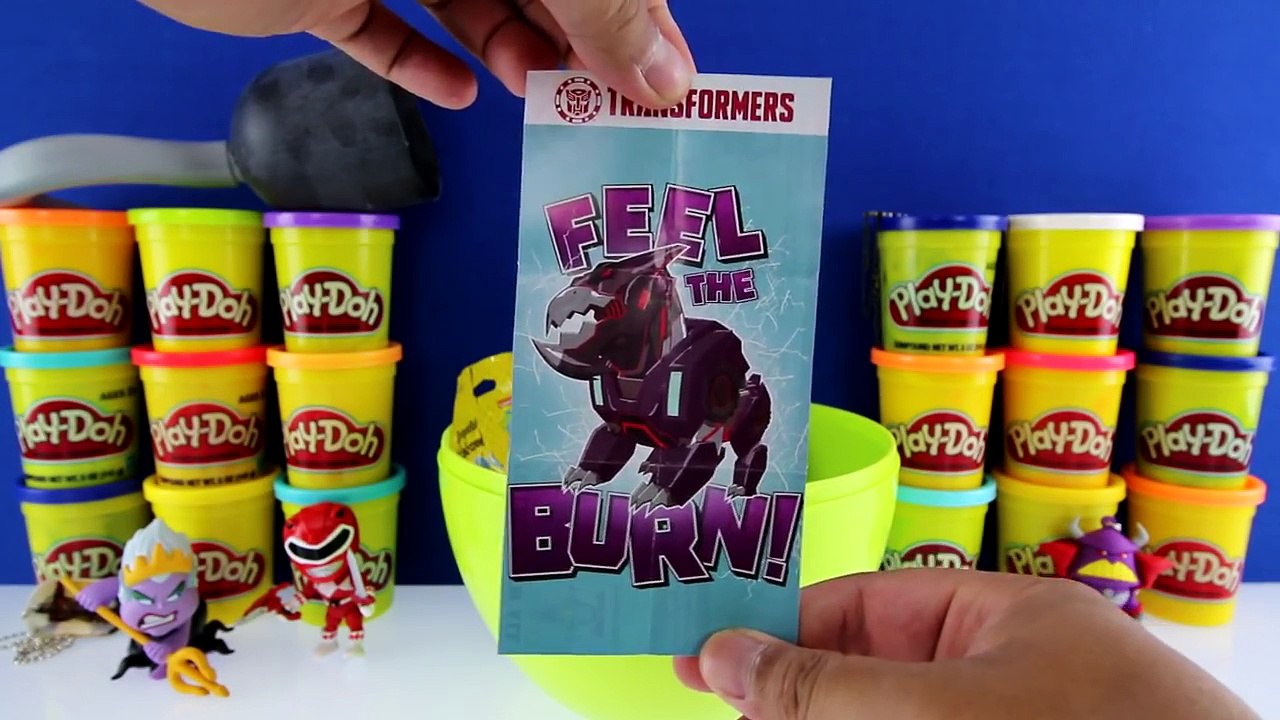 GIANT PETER PAN Surprise Egg Play Doh Disney Toys Power Rangers Minecraft Spongebob