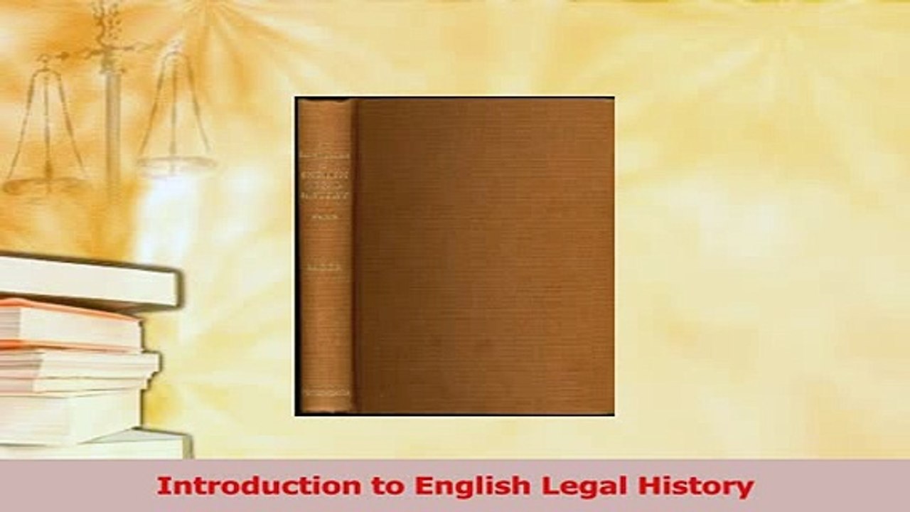 Read  Introduction to English Legal History PDF Online