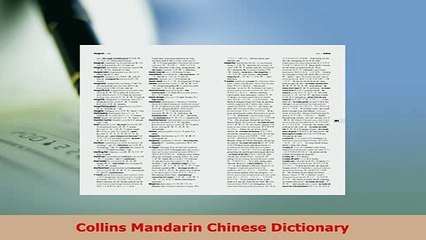 PDF  Collins Mandarin Chinese Dictionary Download Online