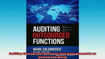 READ book  Auditing Outsourced Functions Risk Management in an Outsourced World  FREE BOOOK ONLINE