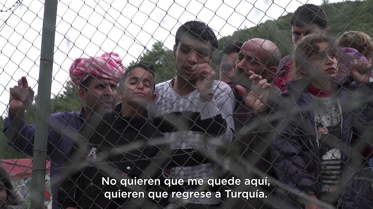 Refugiado sirio en el centro griego de Samos