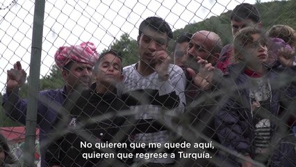 Refugiado sirio en el centro griego de Samos