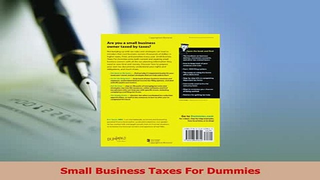 Read Small Business Taxes For Dummies Ebook Free