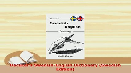 PDF  Dacucars SwedishEnglish Dictionary Swedish Edition Download Full Ebook
