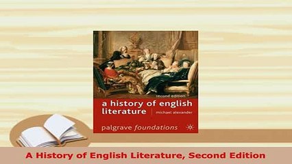 PDF  A History of English Literature Second Edition  EBook