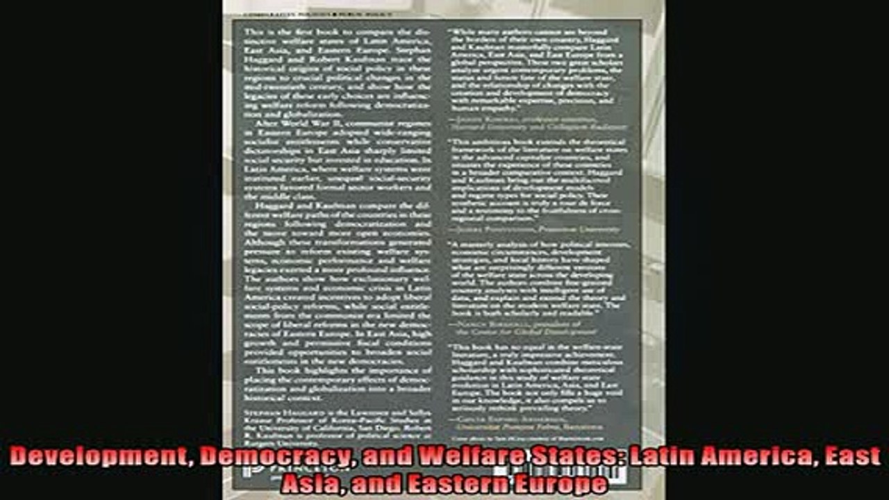 READ book  Development Democracy and Welfare States Latin America East Asia and Eastern Europe  FREE BOOOK ONLINE