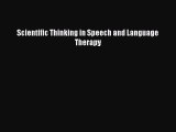 Read Scientific Thinking in Speech and Language Therapy PDF Online