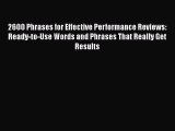 [Read book] 2600 Phrases for Effective Performance Reviews: Ready-to-Use Words and Phrases