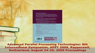 PDF  Advanced Parallel Processing Technologies 8th International Symposium APPT 2009 Free Books