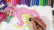 MLP Equestria Girls Minis Fluttershy Doll Speed-Color! Draw, Coloring My Little Pony Video