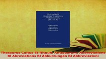 PDF  Thesaurus Cultus Et Rituum Antiquorum Abbreviations Bl Abreviations Bl Abkurzungen Bl Download Full Ebook