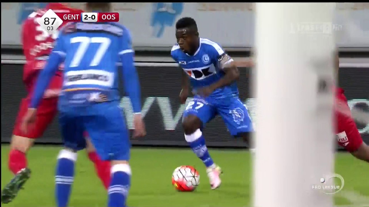 Moses Simon Goal HD - Gent 2-0 Oostende - 15-04-2016