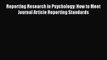 [Read book] Reporting Research in Psychology: How to Meet Journal Article Reporting Standards