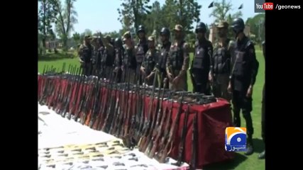 Security forcess recover huge cache of weapons in Mardan  12 April 2016