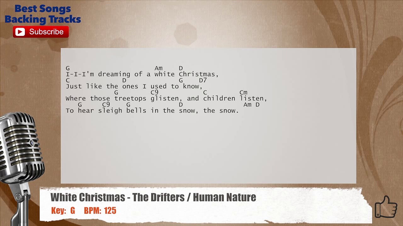 White Christmas - The Drifters _ Human Nature Vocal Backing Track with chords and lyrics