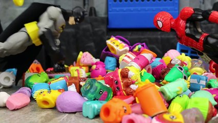 Batman Steals Limited Edition Shopkins and Gemma Stone Shopkin from Spiderman by ToysReviewToys