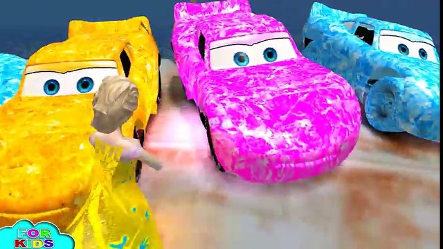 Frozen Elsa COLORS & Disney Pixar Cars Lightning McQueen EPIC PARTY Fun Movie + Nursery Rhymes Songs