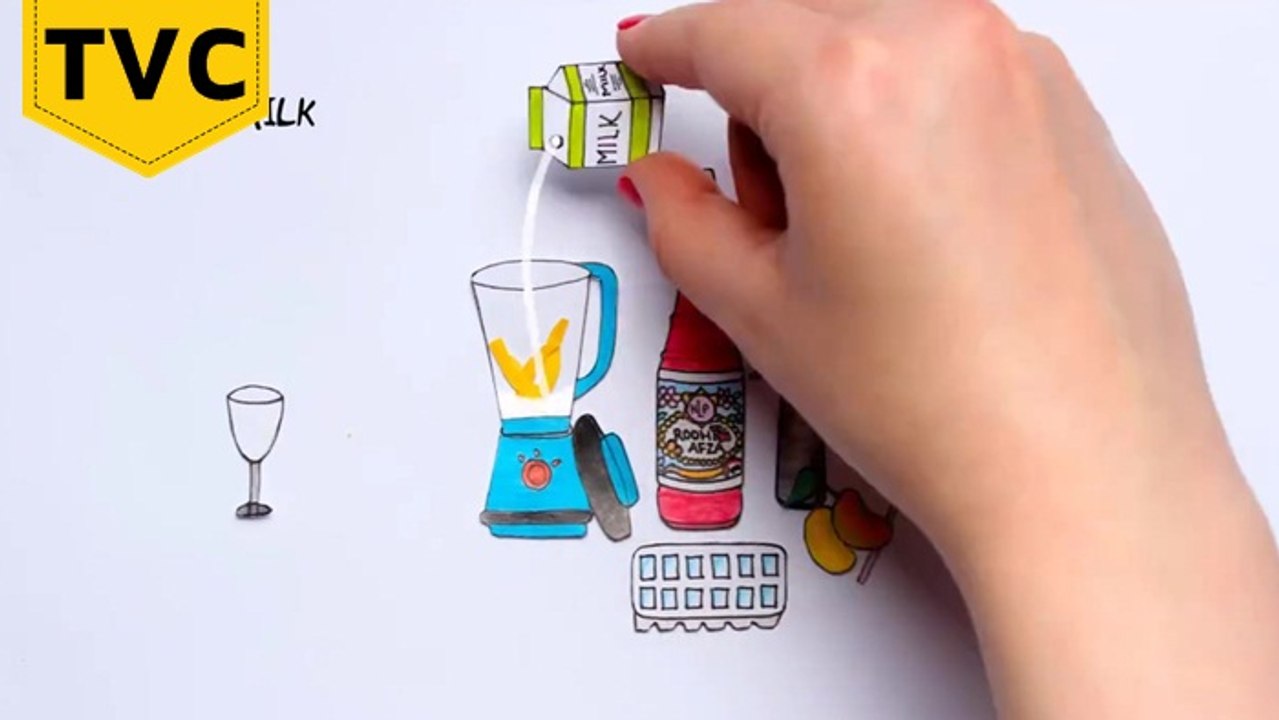 Rooh Afza Mango Milkshake Animation