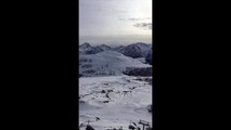 Snow- Snow- Snowboarding in the Alps.