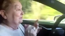 Mum freaks out behind wheel of self driving car   9news com au