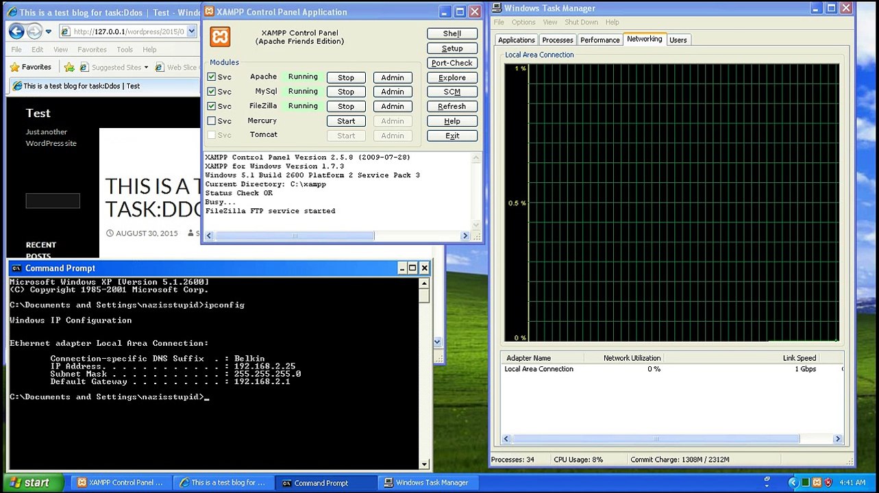 LOIC (Low Orbit Ion Cannon) ddos attacking tool in Kali Linux :Attacking web server