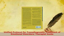 Read  Unified Protocol for Transdiagnostic Treatment of Emotional Disorders Therapist Guide Ebook Free