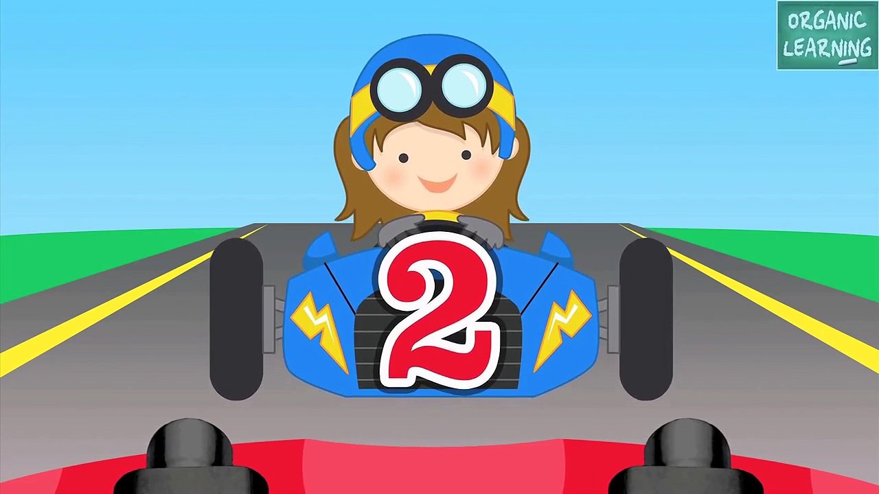 Number Counting Race Cars - Learn to Count 1 to 10 for Kids