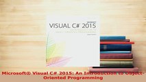 PDF  Microsoft Visual C 2015 An Introduction to ObjectOriented Programming  EBook