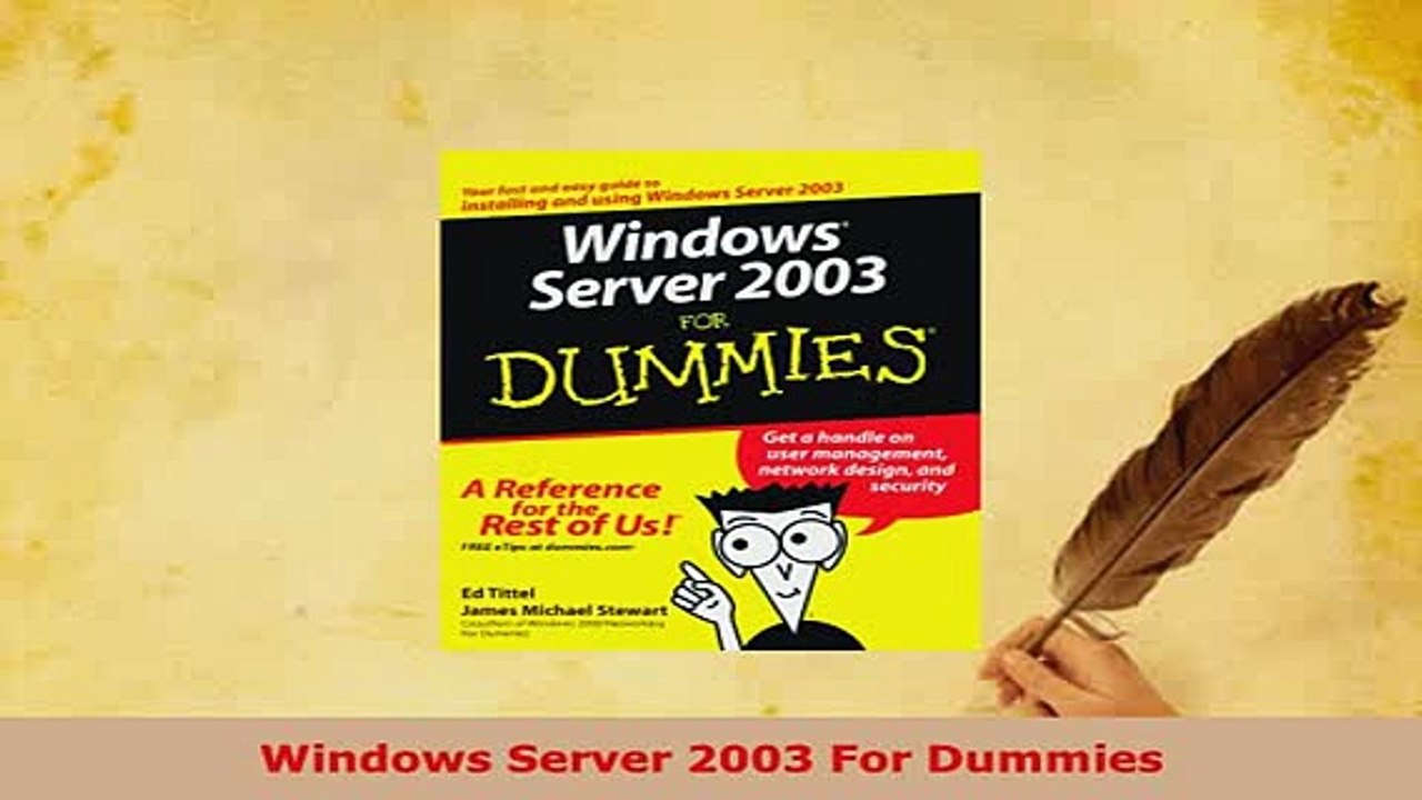 PDF  Windows Server 2003 For Dummies Download Full Ebook