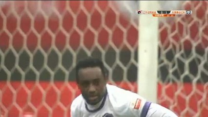James Chamanga Penalty Goal - Liaoning 1-1 Tianjin Teda - 16.04.2016 HD