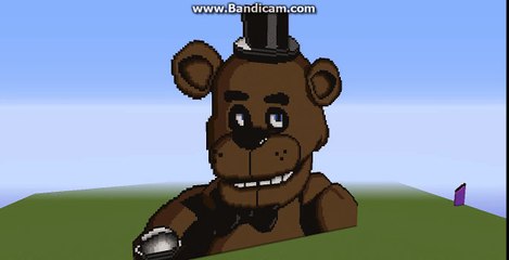 Minecraft build showcase: HUGE Freddy Fazbear pixel art!