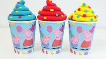 Peppa Pig Ice Cream Surprise Toys Play Doh Rainbow Ice Cream Juguetes de Peppa Pig Toy Videos Part 1