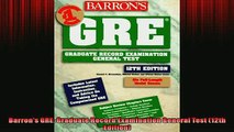 Free PDF Downlaod  Barrons GRE Graduate Record Examination General Test 12th Edition  DOWNLOAD ONLINE