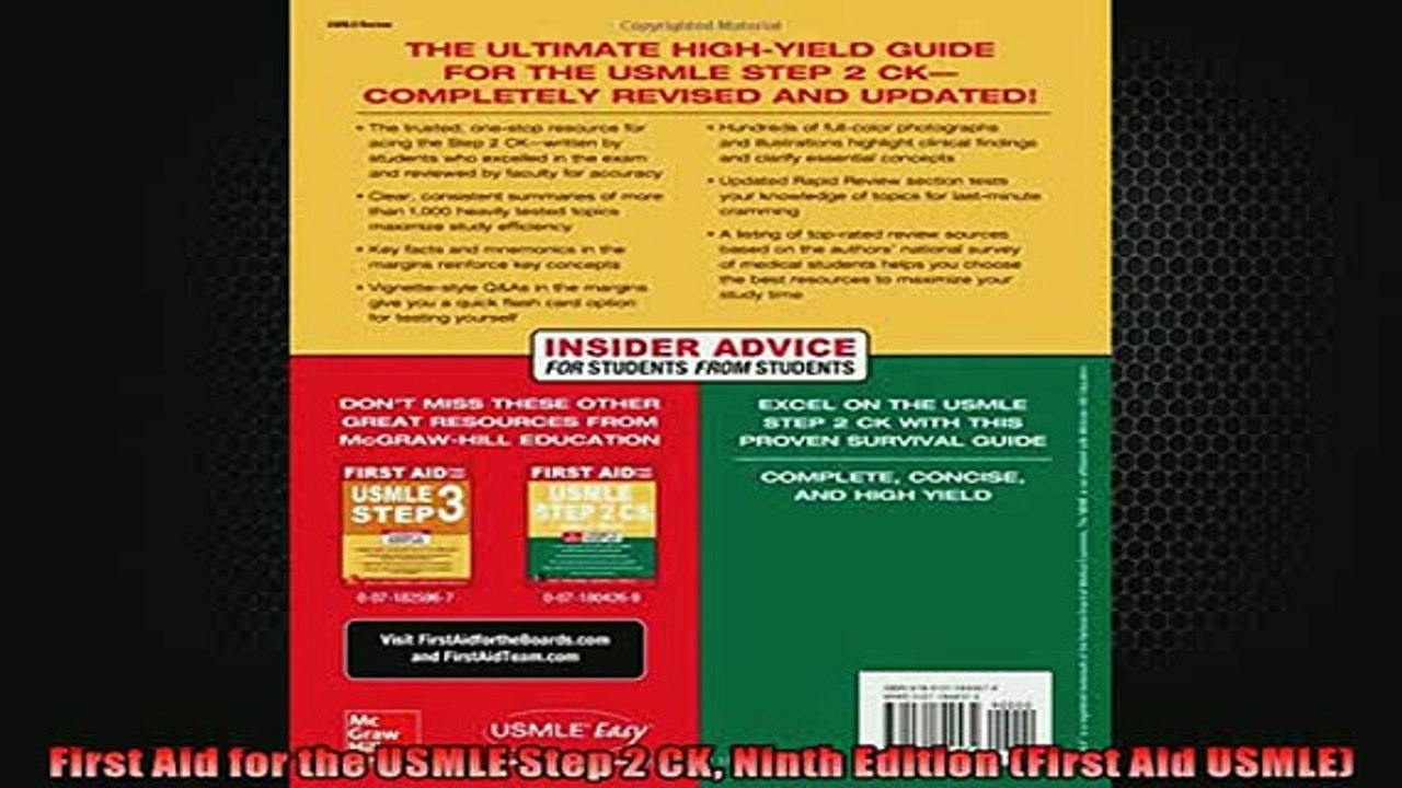 READ book  First Aid for the USMLE Step 2 CK Ninth Edition First Aid USMLE  FREE BOOOK ONLINE