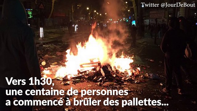 Nuit debout à nouveau évacuée de la place de la République à cause de casseurs