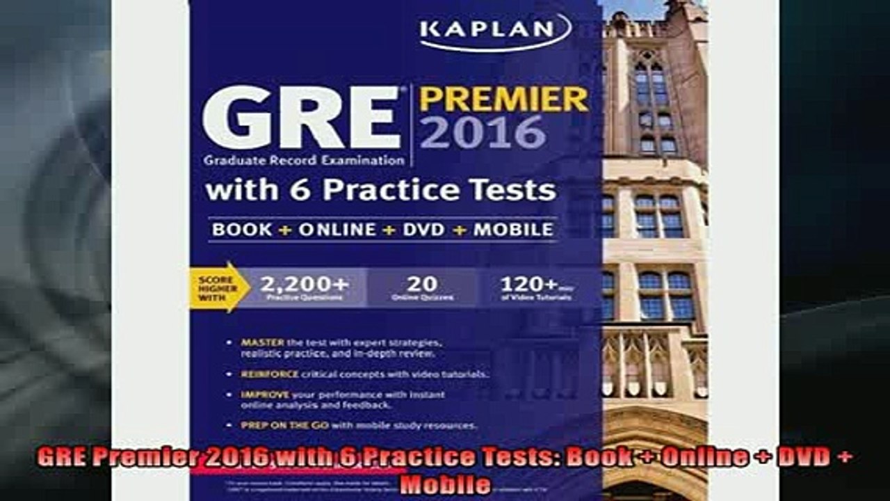 Free PDF Downlaod  GRE Premier 2016 with 6 Practice Tests Book  Online  DVD  Mobile  FREE BOOOK ONLINE