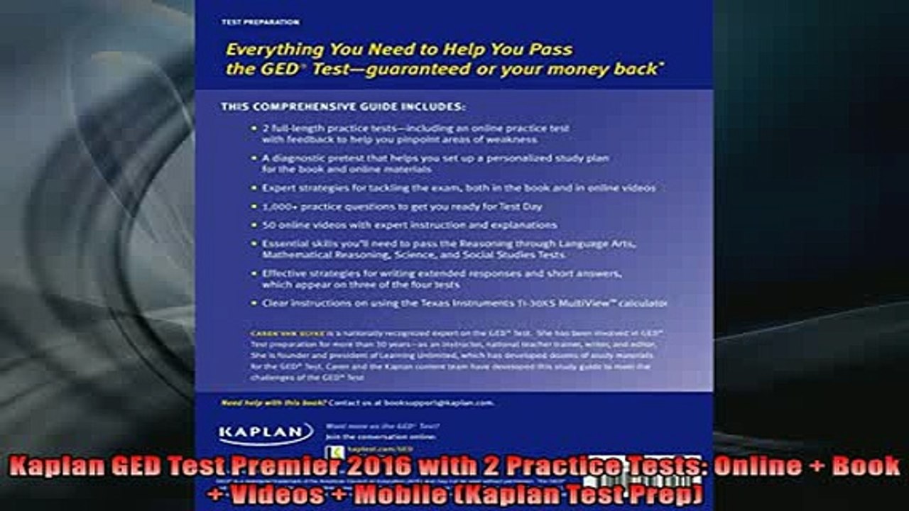 FREE PDF  Kaplan GED Test Premier 2016 with 2 Practice Tests Online  Book  Videos  Mobile  FREE BOOOK ONLINE