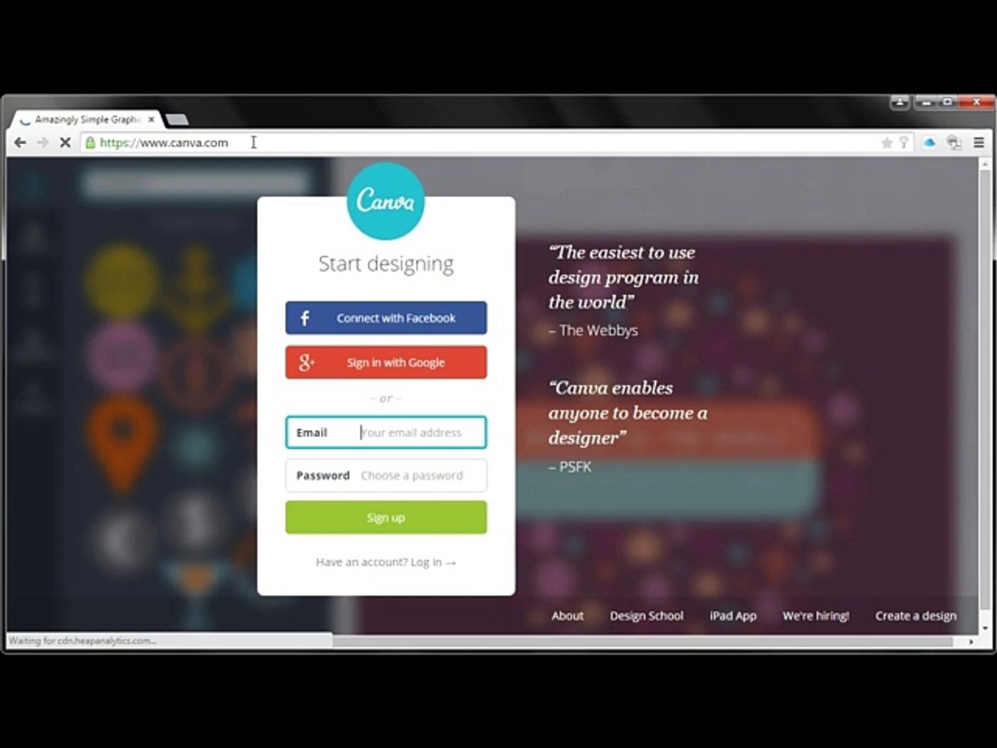 2-Creating an Account Quickly with Canva