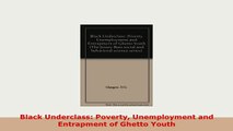 PDF  Black Underclass Poverty Unemployment and Entrapment of Ghetto Youth Download Full Ebook