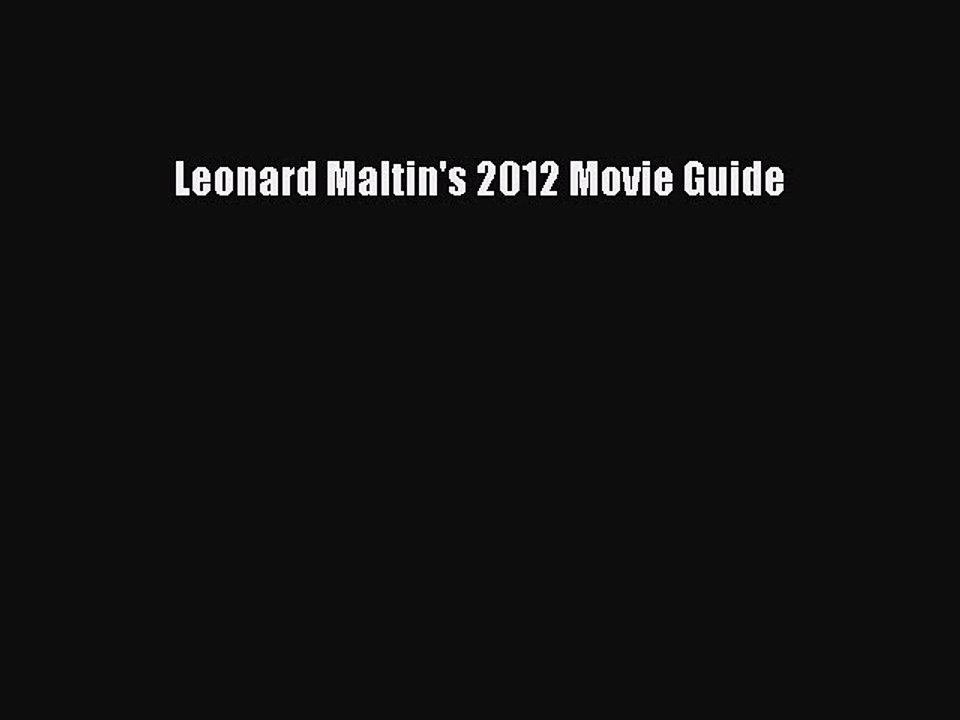Download Leonard Maltin's 2012 Movie Guide  Read Online