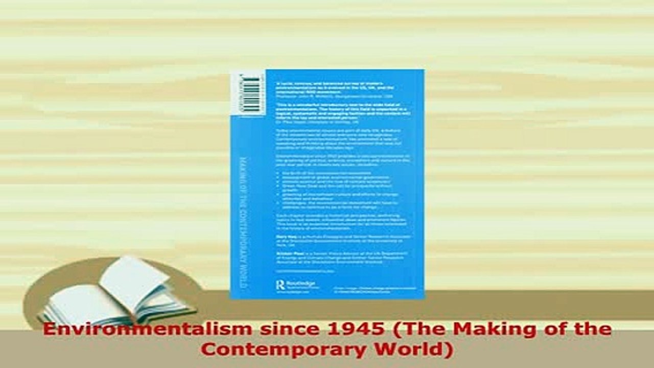 PDF  Environmentalism since 1945 The Making of the Contemporary World Download Full Ebook