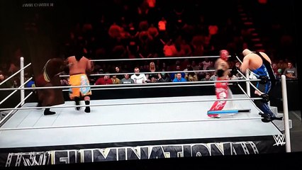 WWE 2K15 Jimmy uso & Rey Mysterio vs Big show & Big E